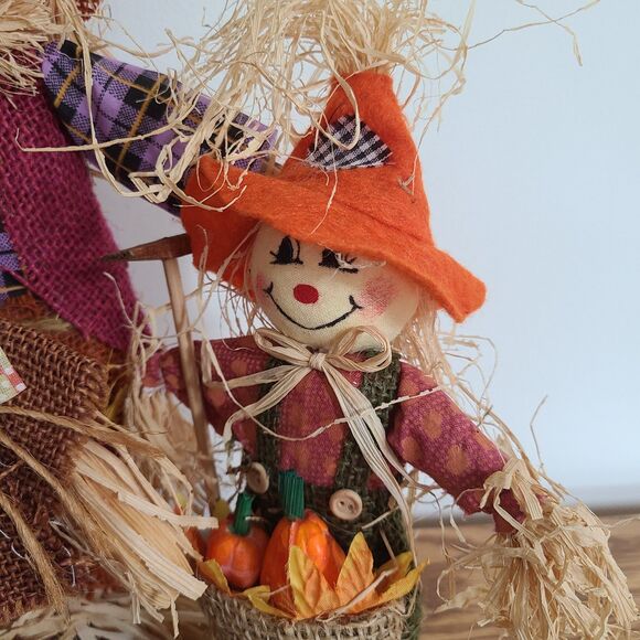 Four Scarecrow Friends Tabletop Harvest Decorations Fall Autumn Halloween Decor - Picture 5 of 10